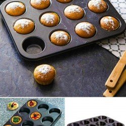 12 Bölmeli Metal Yapışmaz Muffin Kek Kalıbı 12 Bölmeli Metal Yapışmaz Muffin Kek Kalıbı