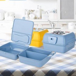 Luna 3 Bölmeli Çatal Bıçaklı Beslenme Kabı - Diyet Kabı - Çatal Kaşıklı