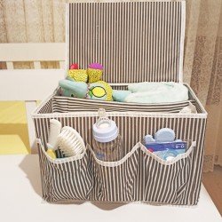 Bebek Beşik Başucu Düzenleyici Kapaklı 5 Bölmeli Organizer