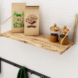 Duvara Sabitlenen Dekoratif İskandinav Raf Ahşap Raf Gold Duvara Sabitlenen Dekoratif İskandinav Raf Ahşap Raf Gold