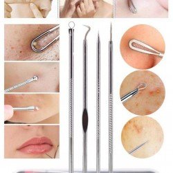 4 lü Kutulu Paslanmaz Komedon Akne - Siyah Nokta Temizleyici Set