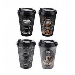 Kahve Bardağı - Kapaklı Desenli 650ML Kahve Bardağı - Kapaklı Desenli 650ML