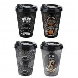 Kahve Bardağı - Kapaklı Desenli 650ML