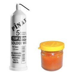 Tüp Lehim Teli ve Lehim Pastası Set Tüp Lehim Teli ve Lehim Pastası Set