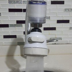 Filtreli Kireç Önleyici 360 Derece Dönen Hareketli Musluk Başlığı - 3 Fonksiyonlu - Krem