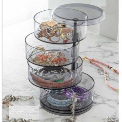 Takı - Makyaj ve Aksesuar Organizeri 4 Katlı - Şefaff (Koyu) Takı - Makyaj ve Aksesuar Organizeri 4 Katlı - Şefaff (Koyu)