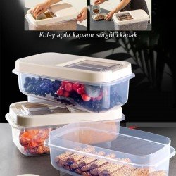 Sürgülü Kapaklı 5 LT Erzak Bakliyat Un Şeker Saklama Kabı Sürgülü Kapaklı 5 LT Erzak Bakliyat Un Şeker Saklama Kabı