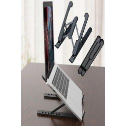 Katlanabilir Laptop Standı - Kaydırmaz Kademe Ayarlı Laptop Tablet Tutucu Katlanabilir Laptop Standı - Kaydırmaz Kademe Ayarlı Laptop Tablet Tutucu