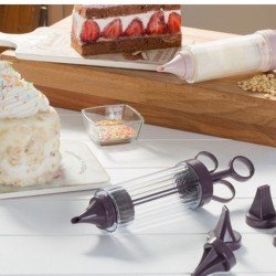 Krema Pompası Seti -Pasta Kek Süsleme Krema Şekillendirme Aparatı Seti Krema Pompası Seti -Pasta Kek Süsleme Krema Şekillendirme Aparatı Seti