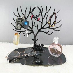 Siyah Geyik Mücevher Organizeri - Geyik Şeklinde Yüzük Küpe Kolye Düzenleyici Siyah Geyik Mücevher Organizeri - Geyik Şeklinde Yüzük Küpe Kolye Düzenleyici