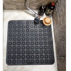 Kare Vantuzlu Banyo Kaydırmaz Paspas- Tırtıklı Ayak Duş Matı Silikon Masaj Pedi