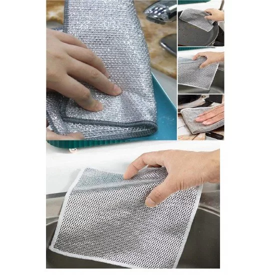 3 Adet Çok Fonksiyonlu Çizmeyen Tel Bulaşık Bezi Bulaşık Havlusu Bulaşık Temizlik Ovma Bezi 3 Adet Çok Fonksiyonlu Çizmeyen Tel Bulaşık Bezi Bulaşık Havlusu Bulaşık Temizlik Ovma Bezi