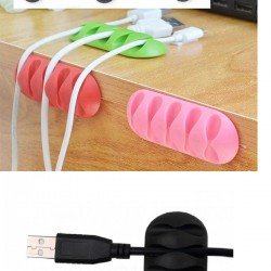 3 Adet 5 Bölmeli Yapışkanlı Kablo Düzenleyici Toplayıcı Organizer Ev Ofis Şarj Kablo Tutucu