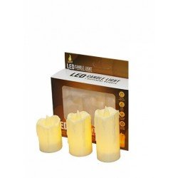 Alevli Led Mum Hareketli Alev Görünümlü Dekoratif Mum - 3lü Set (Orta Boy) Alevli Led Mum Hareketli Alev Görünümlü Dekoratif Mum - 3lü Set (Orta Boy)