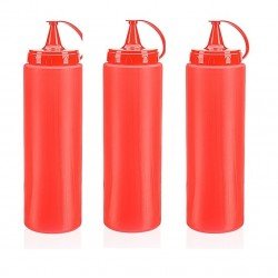 Ketçap Şişesi - 1000ML Dev Boy Kırmızı 3 Adet Ketçap Şişesi - 1000ML Dev Boy Kırmızı 3 Adet