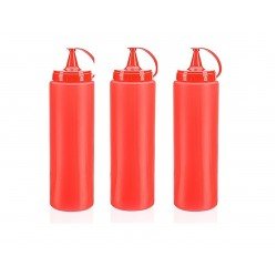 Ketçap Şişesi - 1000ML Dev Boy Kırmızı 3 Adet Ketçap Şişesi - 1000ML Dev Boy Kırmızı 3 Adet