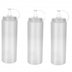 Şeffaf Sos Şişesi - 1000ML Dev Boy 3 Adet Şeffaf Sos Şişesi - 1000ML Dev Boy 3 Adet