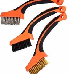 Dev Boy 3 Lü Detay Temizlik Fırça Seti  Araba -Mutfak Ocak - Fayans Temizlik Fırça (Çelik- Pirinç - Naylon)