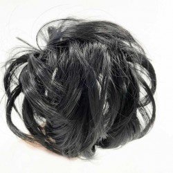 Siyah Renk Düz Model Hazır Telli Saç Şeklinde Peruk Postiş Toka