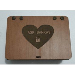 Aşk Bankası Ahşap Hediye Kutusu Sevgiliye Hediye Aşk Bankası Ahşap Hediye Kutusu Sevgiliye Hediye