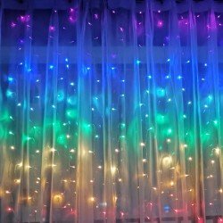 Perde Led  240 Ledli 8 Fonksiyonlu Dekor Lambası RGB Perde Led  240 Ledli 8 Fonksiyonlu Dekor Lambası RGB
