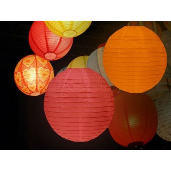 Dekoratif Çin Feneri – Kağıt Lamba - Beyaz - DEV BOY