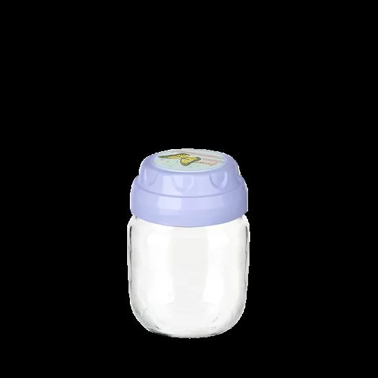 3lü Set Vintage Dekoratif Desenli Cam Kavanoz 425ml - 14,3 oz